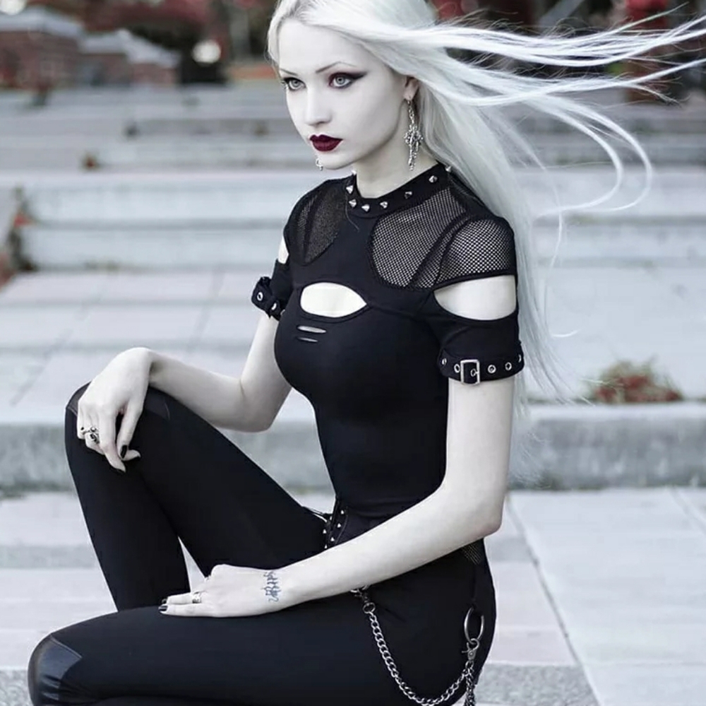 NEW Punk Gothic Fishnet Shirt